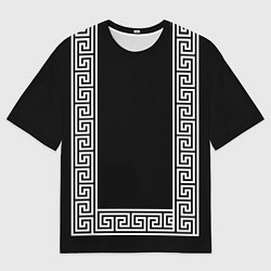 Футболка оверсайз мужская Египетский орнамент на черном фоне, цвет: 3D-принт