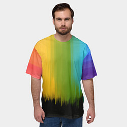 Футболка оверсайз мужская Летняя радуга, цвет: 3D-принт — фото 2