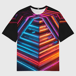 Мужская футболка оверсайз Неоновые трубы