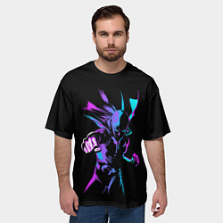 Футболка оверсайз мужская Неоновый Ванпанчмен, цвет: 3D-принт — фото 2
