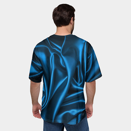 Мужская футболка оверсайз Синий шёлк / 3D-принт – фото 4