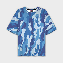 Футболка оверсайз мужская Blue military, цвет: 3D-принт