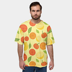 Футболка оверсайз мужская Цитрусовый рай, цвет: 3D-принт — фото 2