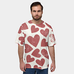 Футболка оверсайз мужская Hearts, цвет: 3D-принт — фото 2