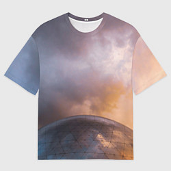 Футболка оверсайз мужская Часть металлической планеты и туман, цвет: 3D-принт