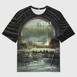Футболка оверсайз мужская Stalker выход из коллектор, цвет: 3D-принт
