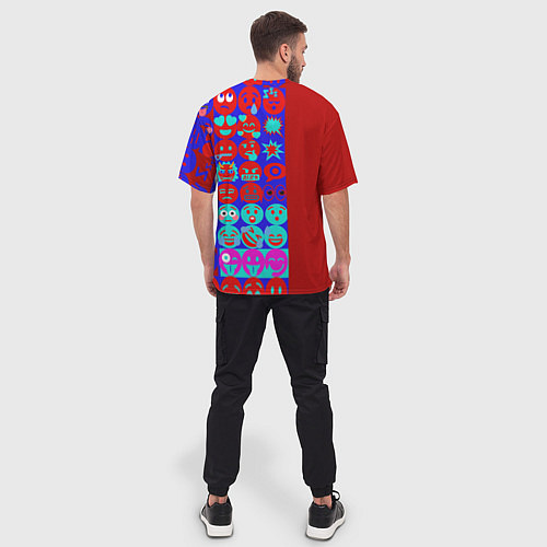 Мужская футболка оверсайз Смайлики для общения / 3D-принт – фото 4
