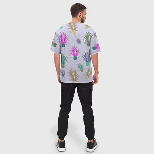 Мужская футболка оверсайз Агава ютская - растение кактус / 3D-принт – фото 4