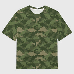 Футболка оверсайз мужская Камуфляж из динозавров, цвет: 3D-принт