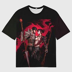 Мужская футболка оверсайз Серый страж и Морриган