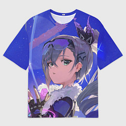 Футболка оверсайз мужская Хонкай Стар Рейл: Серебряный Волк, цвет: 3D-принт