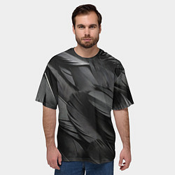 Футболка оверсайз мужская Черные перья ворона, цвет: 3D-принт — фото 2
