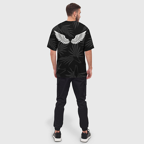 Мужская футболка оверсайз Крылья ангелов / 3D-принт – фото 4