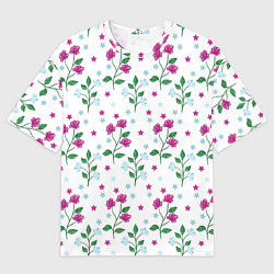 Мужская футболка оверсайз Stars flowers