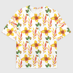 Футболка оверсайз мужская Поляна цветов, цвет: 3D-принт
