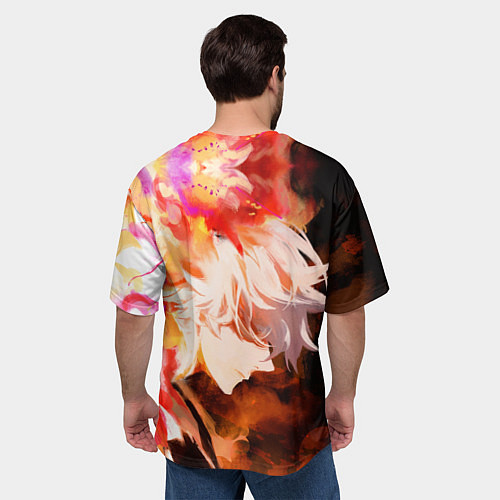Мужская футболка оверсайз Габимару в цветном огне / 3D-принт – фото 4