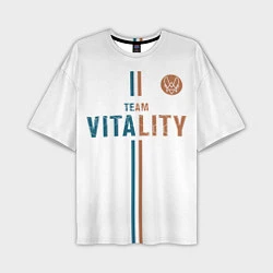 Футболка оверсайз мужская Форма Team Vitality white, цвет: 3D-принт