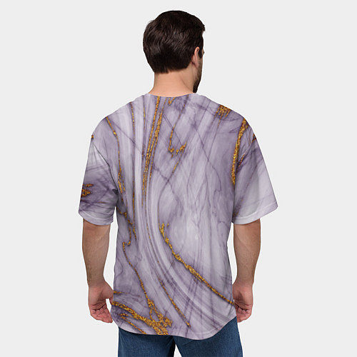 Мужская футболка оверсайз Grey golden style / 3D-принт – фото 4