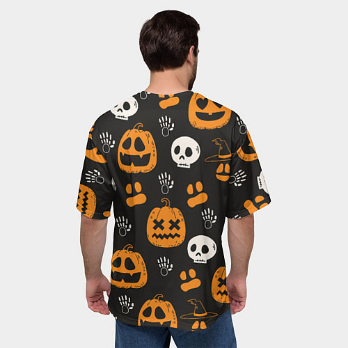 Мужская футболка оверсайз Holiday halloween / 3D-принт – фото 4