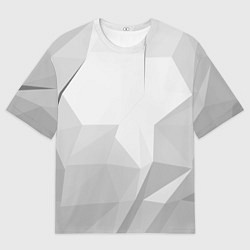 Мужская футболка оверсайз Серый ромбово угольный паттерн