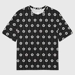 Мужская футболка оверсайз Японский узор цветов