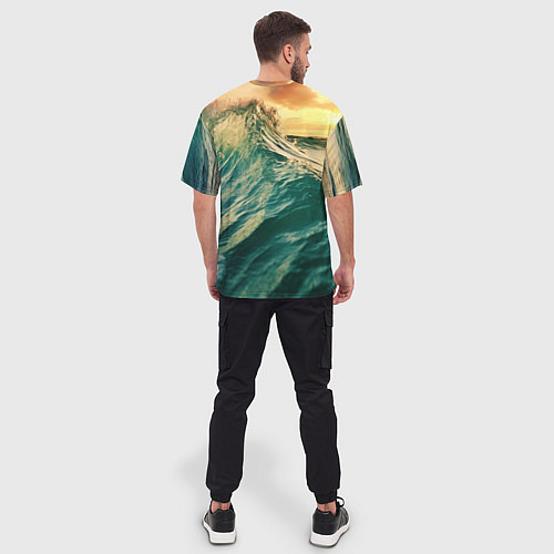 Мужская футболка оверсайз Большой золотой карп / 3D-принт – фото 4