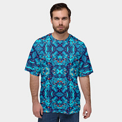 Футболка оверсайз мужская Синий калейдоскоп, цвет: 3D-принт — фото 2