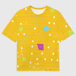 Футболка оверсайз мужская Yellow abstraction, цвет: 3D-принт