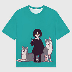 Мужская футболка оверсайз Наюта с песиками