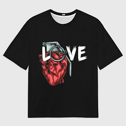 Футболка оверсайз мужская Heart grenade, цвет: 3D-принт