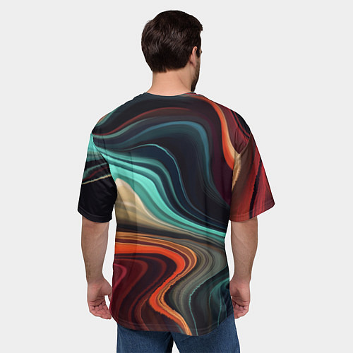 Мужская футболка оверсайз Малахитовая / 3D-принт – фото 4