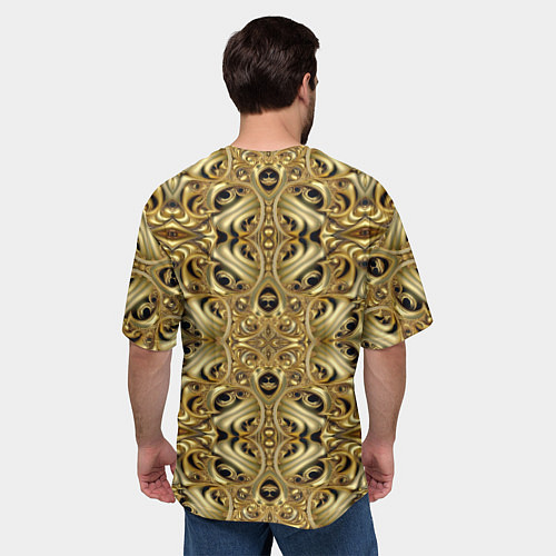 Мужская футболка оверсайз Золотая кольчуга / 3D-принт – фото 4