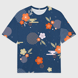 Мужская футболка оверсайз Орнамент японского кимоно