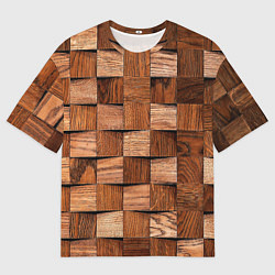 Футболка оверсайз мужская Деревянные квадраты, цвет: 3D-принт