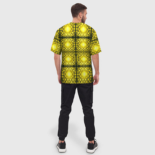 Мужская футболка оверсайз Ярко-желтые точки / 3D-принт – фото 4