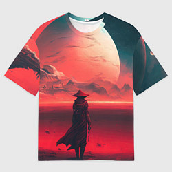 Мужская футболка оверсайз Красная планета