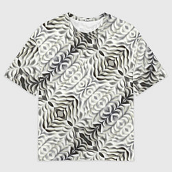 Футболка оверсайз мужская Черно-белые складки, цвет: 3D-принт