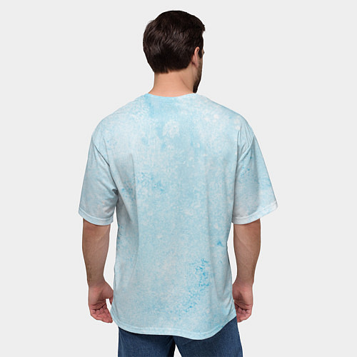 Мужская футболка оверсайз Ледяное сердце и кошка любви / 3D-принт – фото 4