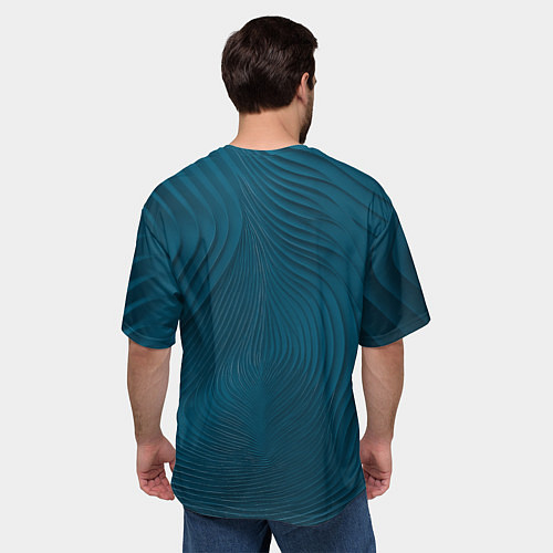 Мужская футболка оверсайз Фантазия в синем / 3D-принт – фото 4