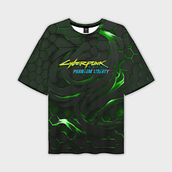 Мужская футболка оверсайз Cyberpunk 2077 phantom liberty green