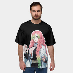 Футболка оверсайз мужская Мицури канроджи - минимализм, цвет: 3D-принт — фото 2