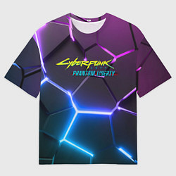 Футболка оверсайз мужская Cyberpunk 2077 phantom liberty neon, цвет: 3D-принт