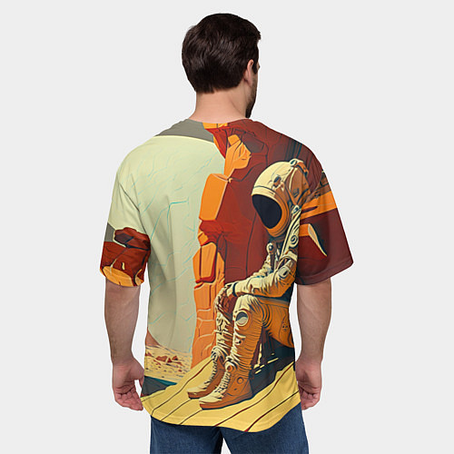 Мужская футболка оверсайз Одиночество в далёком космосе / 3D-принт – фото 4