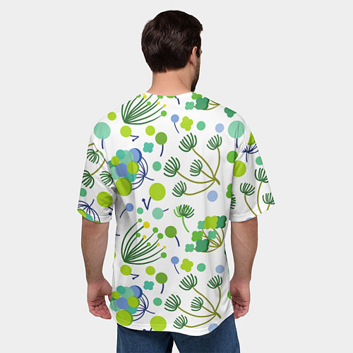 Мужская футболка оверсайз Green bloom / 3D-принт – фото 4