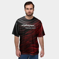 Футболка оверсайз мужская Cyberpunk 2077 phantom liberty black red, цвет: 3D-принт — фото 2