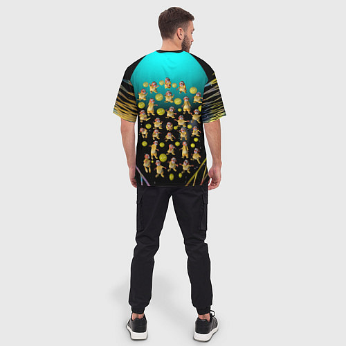 Мужская футболка оверсайз Клоуны в лунной сети / 3D-принт – фото 4
