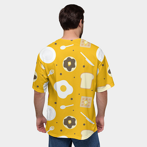Мужская футболка оверсайз Вкусный завтрак / 3D-принт – фото 4