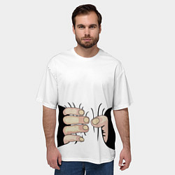 Футболка оверсайз мужская Рука сжимает талию, цвет: 3D-принт — фото 2