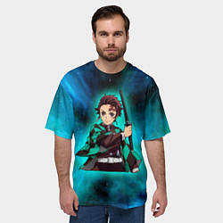 Футболка оверсайз мужская Таджиро Комадо в космосе, цвет: 3D-принт — фото 2