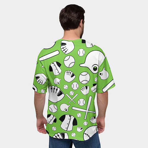 Мужская футболка оверсайз Мир бейсбола / 3D-принт – фото 4